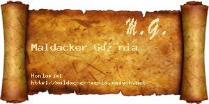 Maldacker Génia névjegykártya